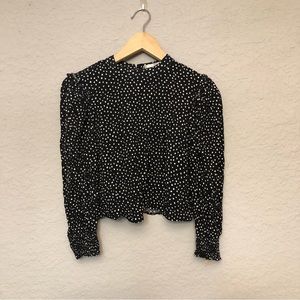 Pull&Bear Polka dots long sleeve crop Blouse